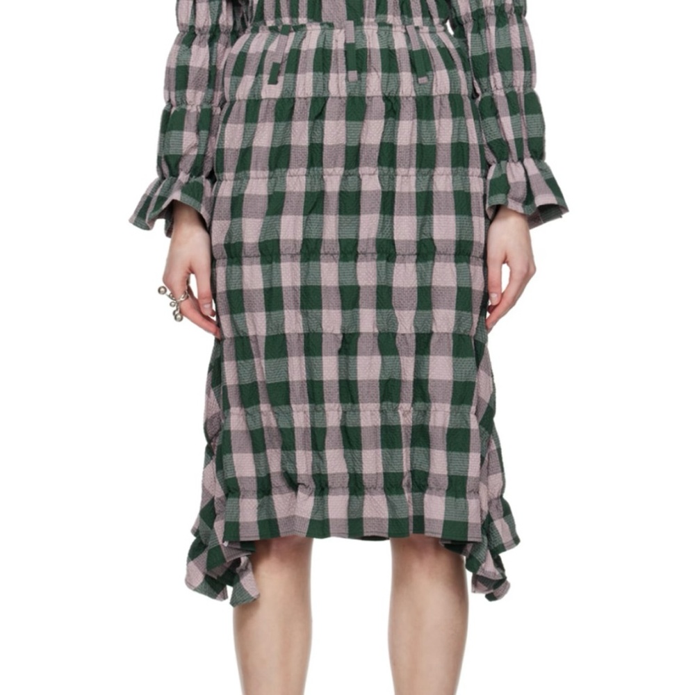 Charles Jeffrey loverboy shirred midi slit skirt
